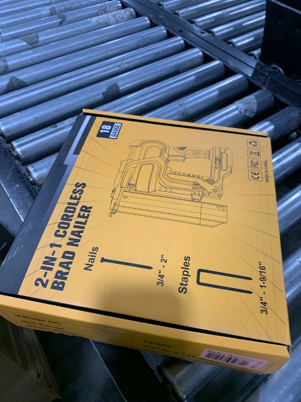 Photo 1 of Cordless 2" Brad Nailer for Dewalt 20V Battery (No Battery), 2-in-1 Electric Nail Gun/Staple Gun, 18 Gauge Nail Gun Battery Powered with 1000 Nails for Wood Carpentry, Adjustable Depth, 2 Modes