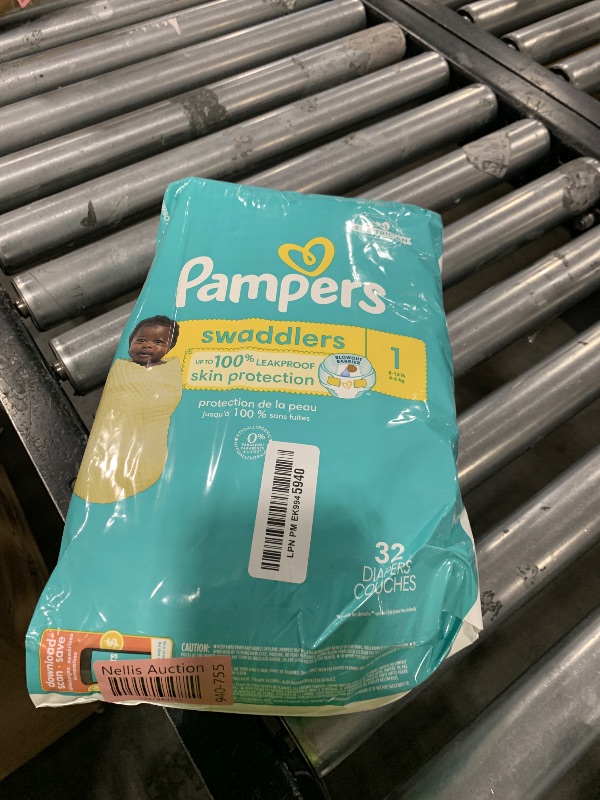 Photo 1 of Pampers Baby Diapers - Swaddlers - Size 1, 32 Count, Ultra Absorbent Disposable Infant Diaper