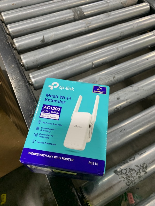Photo 1 of TP-Link AC1200 WiFi Extender, 2025 Wirecutter Best WiFi Extender, 1.2Gbps home signal booster, Dual Band 5GHz/2.4GHz, Up to 1600 Sq.ft and 32 Devices, EasyMesh Compatible, One Ethernet Port (RE315)