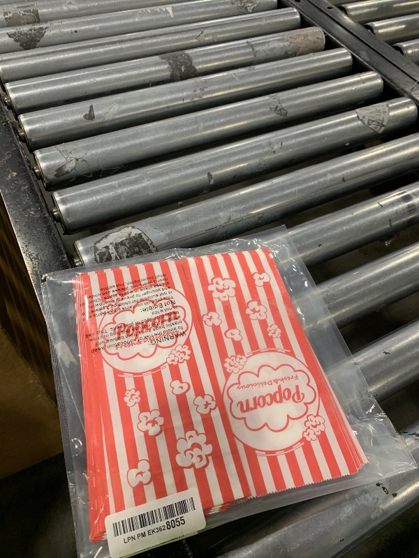 Photo 1 of MAQIHAN 50 Popcorn Bags Individual Servings - Flat Bottom Paper Popcorn Food Bags Party Pop Corn Sleeves Bulk Carnival Halloween Snack Packs Gift Favor Treat bolsas para palomitas Movie Night Supplies