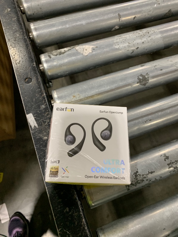 Photo 1 of EarFun OpenJump Open Ear Headphones, Wireless Earbuds with Ergonomic Earhook, Hi-Res Sound, LDAC, 4 Mics ENC Call, 42H Playtime, Multipoint Connection, IPX7 Waterproof, Snug Fit for Workout, Running