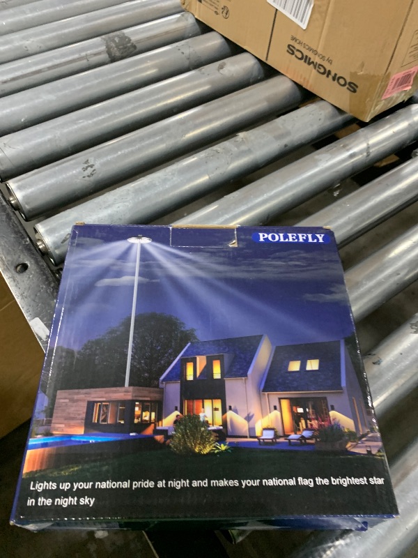 Photo 1 of POLEFLY Flag Pole Light Solar Powered,1200 Lumen Weatherproof Flagpole Solar Light for Most Flagpoles,Brightness Plus 30% Auto Flag Pole Light,100% Flag Coverage from Dusk to Dawn for 12+ Hours