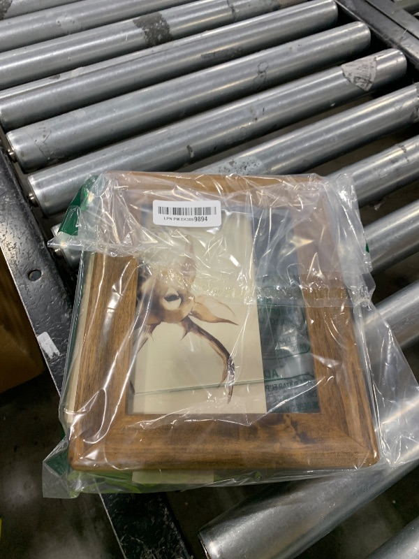 Photo 1 of icheesday 6x8 Wood Picture Frames, Rustic Photo Frame with Real Glass Front,Wall Hanging and Tabletop Standing,Vertical or Horizontal Display (Brown)