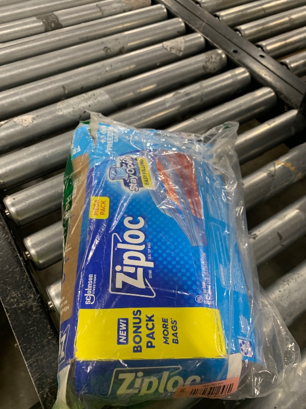 Photo 1 of Ziploc Gallon Freezer Storage Bags, Stay Open Design, Easy to Fill, 66 count