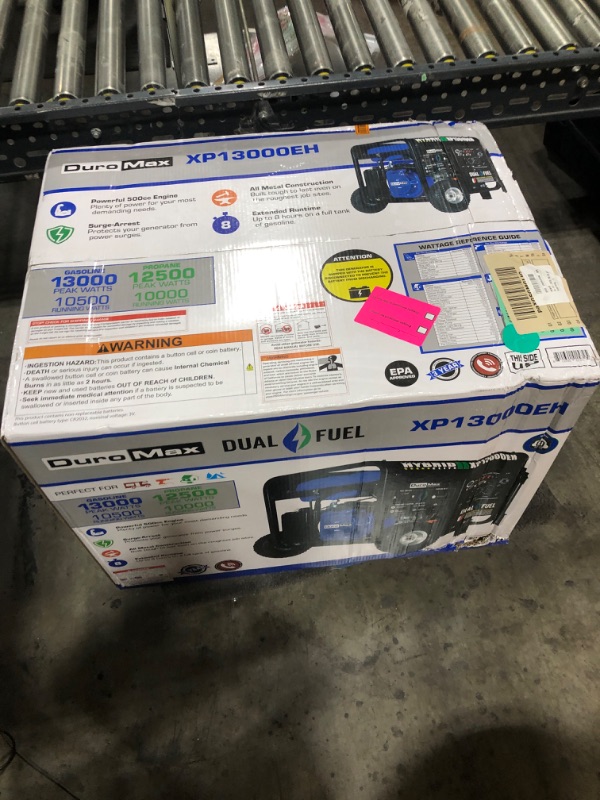 Photo 1 of DuroMax XP13000EH 13,000-Watt Dual Fuel Portable Generator - Gas & Propane, Electric Start, Whole Home Backup Power, Transfer Switch Ready, RV & Emergency Ready