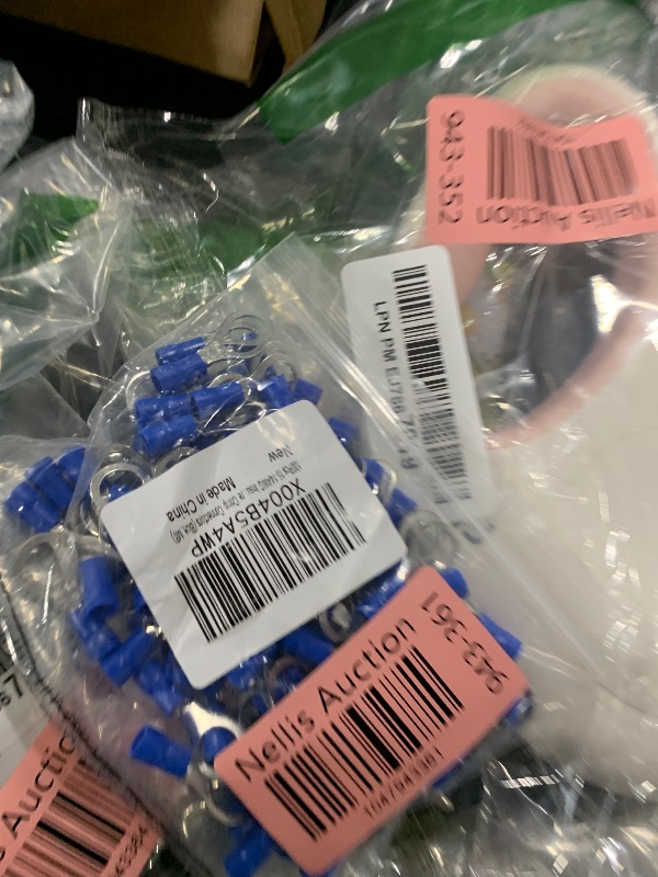 Photo 1 of Hilitchi 100Pcs 16-14AWG Insulated Terminals Ring Electrical Wire Crimp Connectors (Blue, M8)
