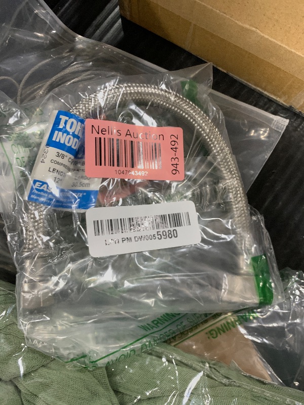 Photo 1 of Eastman 12 Inch Flexible Toilet Connector, 7/8 Inch Ballcock x 3/8 Inch Compression, Stainless Steel Braided Hose, 48088