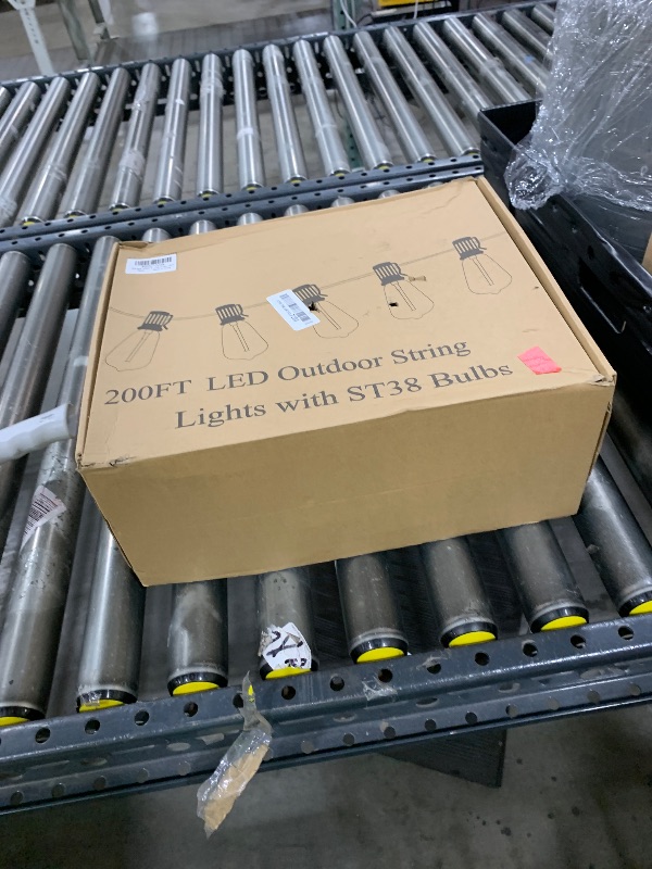Photo 1 of Brightever Outdoor String Lights 200FT Waterproof, Patio String Lights for Outside with 100+4 ST38 Shatterproof LED Filament Bulbs, Dimmable Hanging Lights for Christmas, Party, Cafe (2-Pack 100FT)