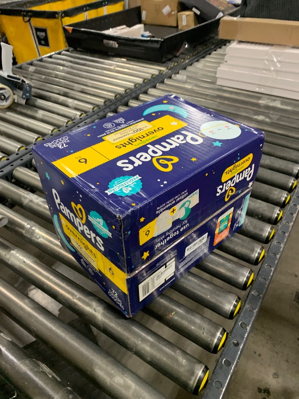 Photo 1 of Pampers Overnight Diapers - Swaddlers Overnights - Size 6, 72 Count, Disposable Baby Diaper, Night Time Leak and Skin Protection