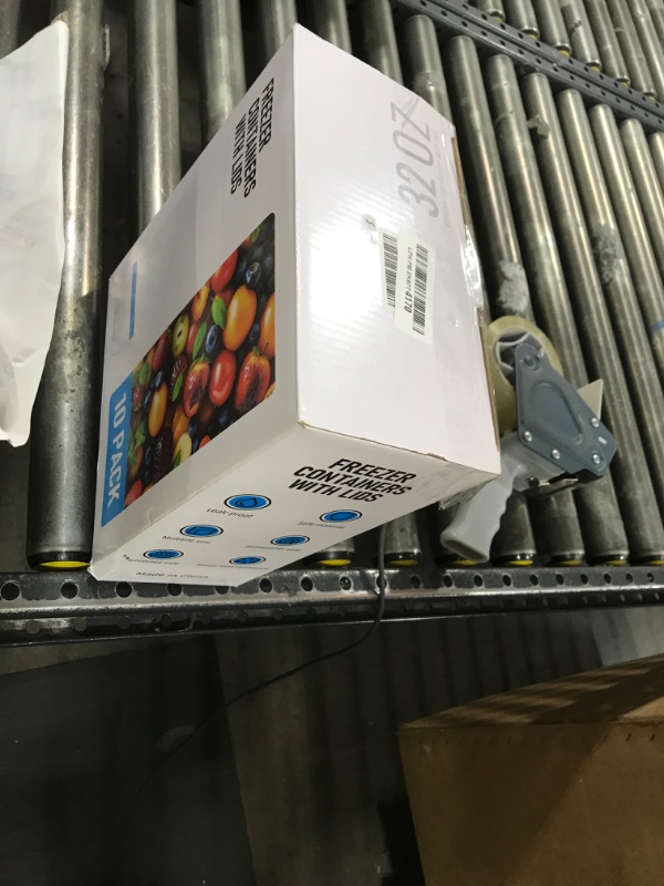 Photo 1 of [32 oz 10 Pack] Food Storage Freezer Containers Clear Bottom with Blue Twist Top Lids Reusable, Plastic Airtight Meal Prep Containers BPA Free | Stackable | Leakproof | Microwave/Dishwasher Safe