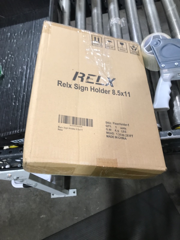 Photo 1 of Relx Sign Holder Stand 8.5x11 inch - Adjustable Floor Standing Sign Holder - Signage Stand with Snap-Open Frame Display for Malls,Schools,Restaurants