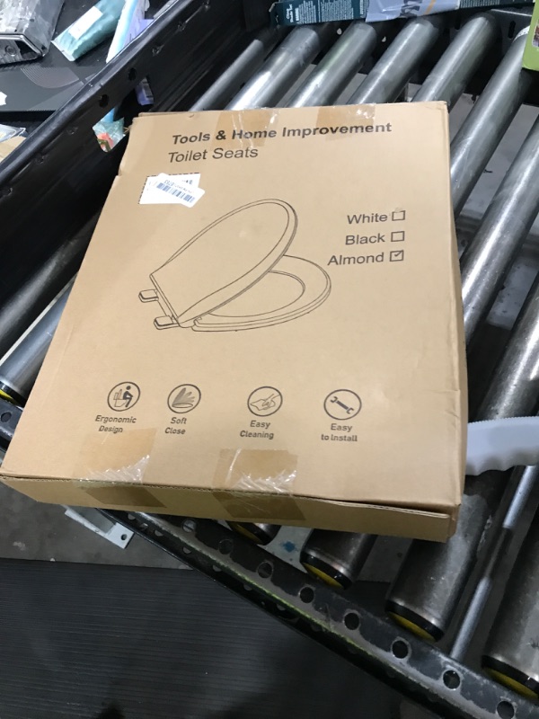 Photo 1 of Aünsffer Round Toilet Seat Almond, Toilet Seat 16.5 inch Soft Close, Premium PP Material Easy Clean, B2B Available, Elegant Design, Almond
