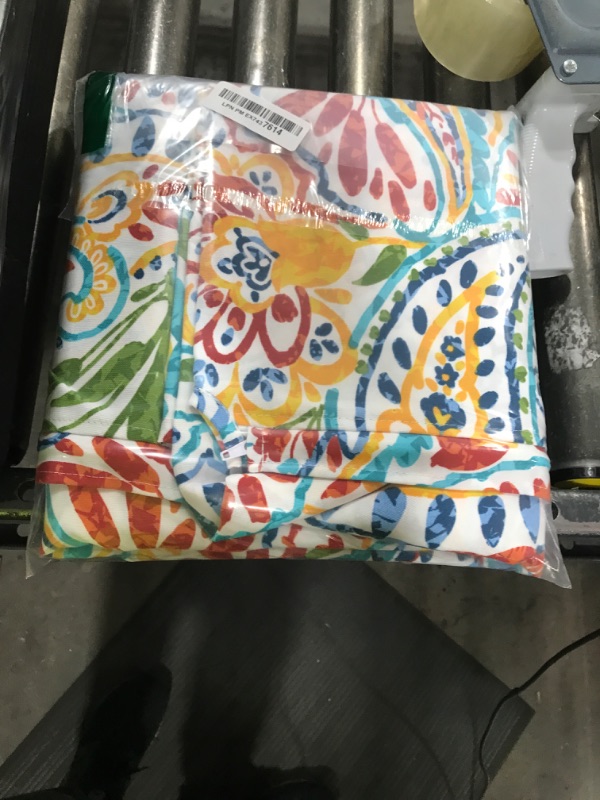 Photo 1 of LVTXIII Outdoor Rectangle Tablecloth, Decorative Water-Repellent and Fade Resistant Table Covers with Umbrella Hole, Patio Table Cloth with Zipper for Oblong Table Use, 60×84 Inch, Paisley Multi