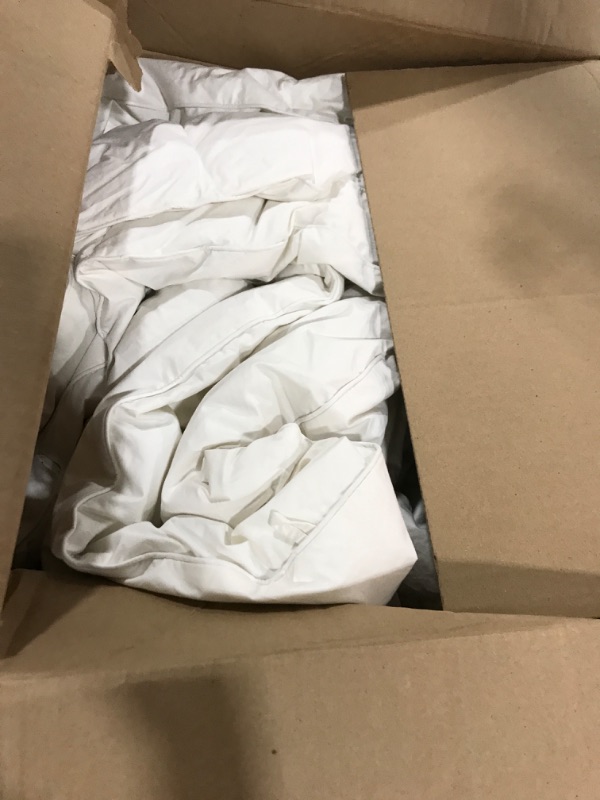 Photo 1 of Serta Goose Feather Down Fiber Cotton Comforter Queen Size - 100% Cotton Duvet Insert - Hotel Luxury Hypoallergenic Bedding Comforter All Season Medium Warmth 90 x 90 Inch White