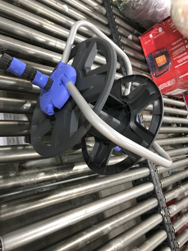 Photo 1 of YESTAR Water Hose Reel Cart, Holds 65-130 Ft of 5/8 Inch Hose, Wall Mounted Garden Hose Cart, Portable Hose Reel for Convenient Storage and Watering