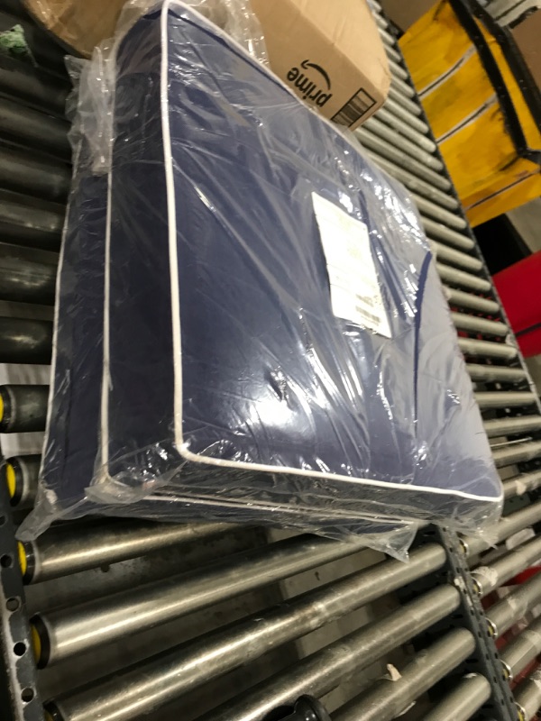 Photo 1 of PNP FKJP 2 Pack Outdoor Chair Cushion 20" X 20" X 4", Waterproof Outdoor Seat Cushions with Non-Skid Ties, Navy (Cushion + Cover)
