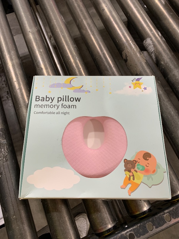 Photo 1 of MarBoost Soft and Breathable Baby Pillow with Memory Foam and Bear Design (Pink)