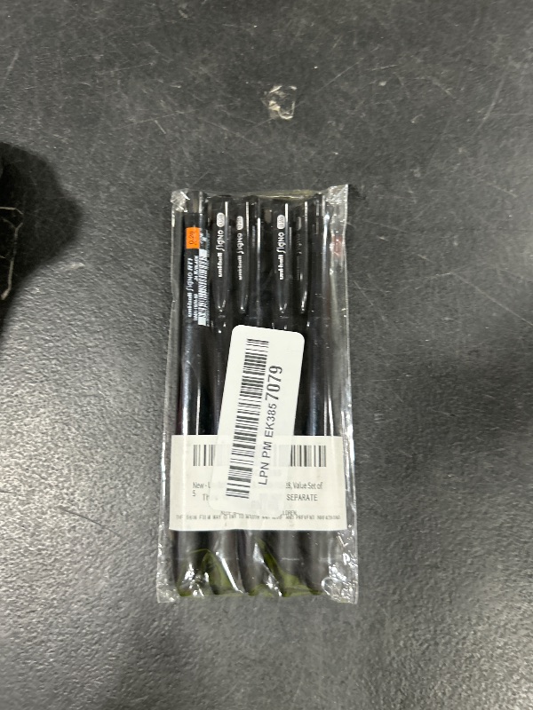 Photo 1 of Uni-ball Signo RT1 Retractable Gel Ink Pen, Ultra Micro Point 0.28mm, Rubber Grip, Black Ink, UMN-155-28, Value Set of 5