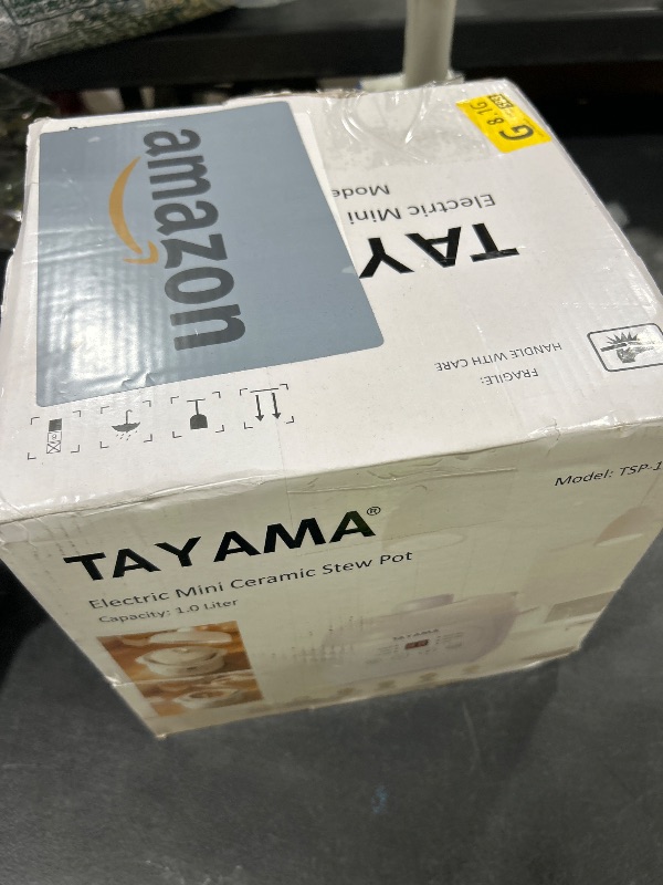 Photo 1 of TAYAMA 1 Qt. White Mini Ceramic Stew Cooker with Pre-Settings and Built-In Timer, Small