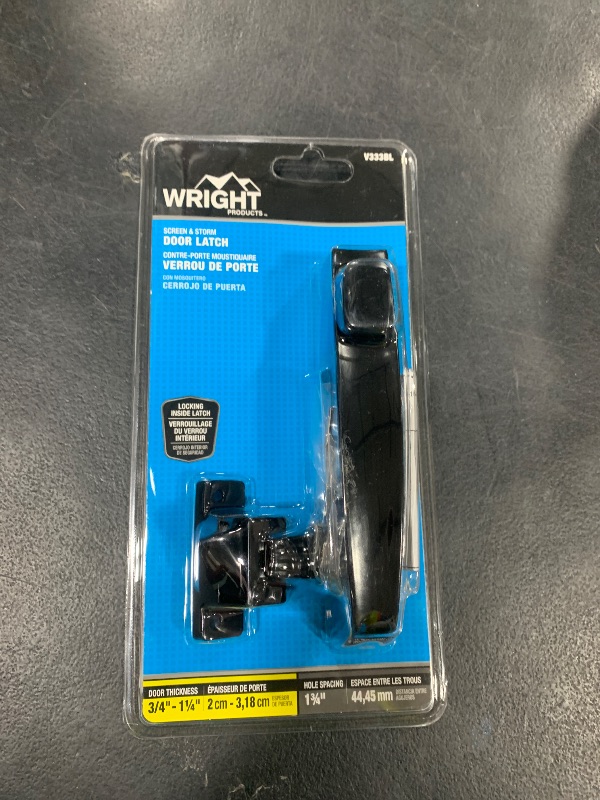 Photo 1 of Wright Products V333BL Tie Down Push Button Door Latch for Screen and Storm Doors, Black
