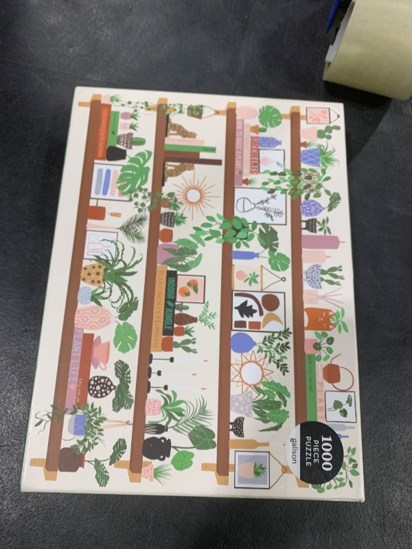 Photo 1 of Galison Plant Shelfie 1000 Piece Puzzle from Galison - Featuring Beautiful Illustrations of Houseplants, Books and Knickknacks, 27" x 20", Fun & Challenging, for The Botanical Lover in Your Life