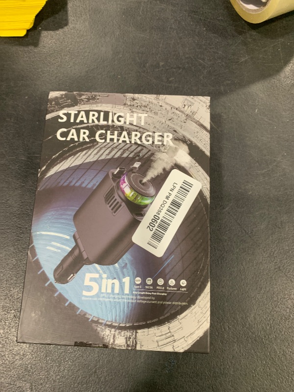Photo 1 of Aromatherapy 5 in 1 Retractable Car Charger with Starlight, USB C Car Charger Adapter and 2 USB Ports, Aroma Starry Sky Car Air Freshener Diffuser Fast Charging Compatible with iPhone 16 15 14 13 12