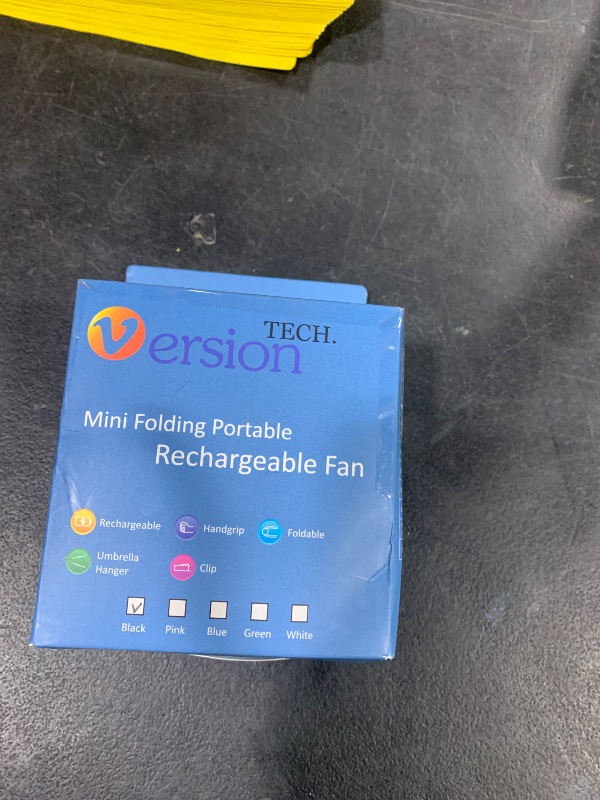 Photo 1 of VersionTECH. Portable Handheld Fan, Powerful+Durable+4000mAh+180° Foldable, Mini Table Fans with USB Rechargeable Battery Operated Cooling Accessories for Personal Use, Travel, Office Black