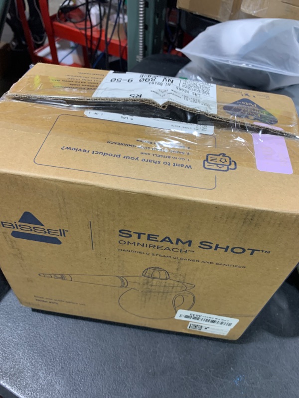 Photo 1 of BISSELL® Steam Shot™ OmniReach handheld portable steam cleaner for tile, grout, windows, bathrooms, kitchens, fabric steaming tool, includes 10 tools
