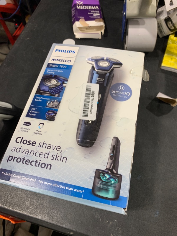 Photo 1 of Philips Norelco Shaver 7800, Rechargeable Wet & Dry Electric Shaver with SenseIQ Technology, Quick Clean Pod, Charging Stand, Travel Case and Pop-up Trimmer, S7885/85
