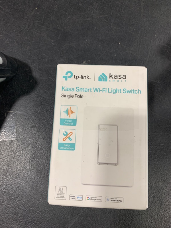 Photo 1 of Kasa Smart Light Switch HS200, Single Pole, Needs Neutral Wire, 2.4GHz Wi-Fi Light Switch Works with Alexa and Google Home, UL Certified, No Hub Required , White