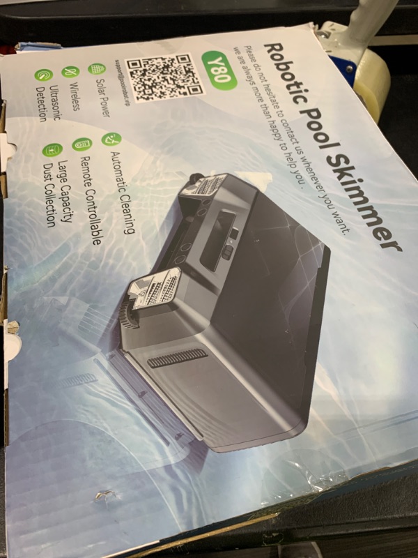 Photo 1 of Upgraded Version Solar Pool Skimmer, Robotic Pool Surface Skimmer Cleaner with Remote Control -24 Hours Continuous Cleaning Smart Obstacle Avoidance Dual Charging Options
