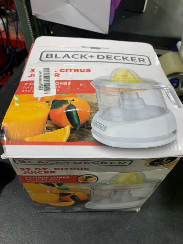 Photo 1 of BLACK+DECKER 32oz Electric Citrus Juicer, CJ625, Pressure Activated, Adjustable Pulp Control, Dishwasher-Safe