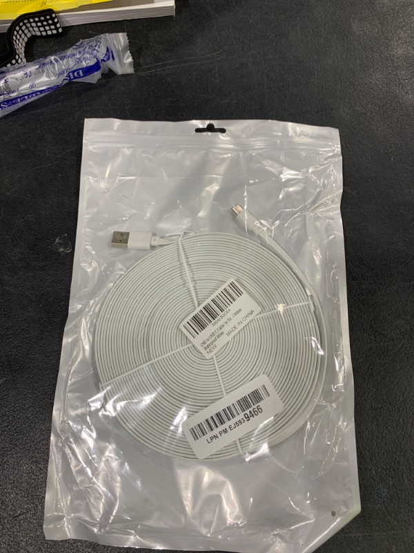 Photo 1 of USB to USB C Cable for Security Camera Type C Charging Cord 33FT/10M Flat Long Power Supply Extension Wire Compatible with Yi Home CCTV Cam Outdoor Indoor Waterproof White……