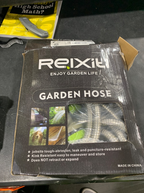 Photo 1 of 50FT Metal Garden Hose - Stainless Steel, Heavy Duty, Flexible & Lightweight, Never Kink and Tangle, with 10-Function Nozzle, Pressure Resistant for Outdoor Use (Yellow)