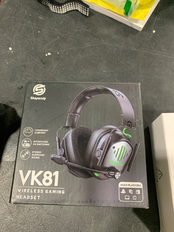 Photo 1 of Skapendy VK81 Wireless Gaming Headset for PS5, PS4, PC, Mac - 2.4GHz Wireless & Bluetooth 5.4 Gaming Headphones with Noise Canceling Mic, Low Latency, Stereo Sound, 50Hr Battery, RGB Headset, Black
