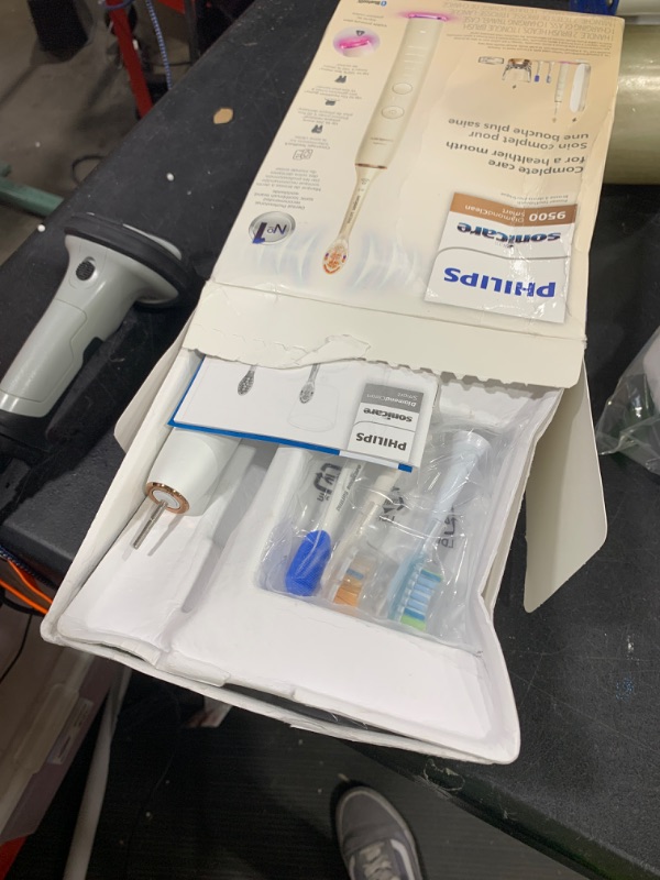 Photo 1 of Philips Sonicare DiamondClean Smart 9500 Electric Toothbrush, Sonic Toothbrush with App, Pressure Sensor, Brush Head Detection, 5 Brushing Modes and 3 Intensity Levels, Rosegold, Model HX9923/61