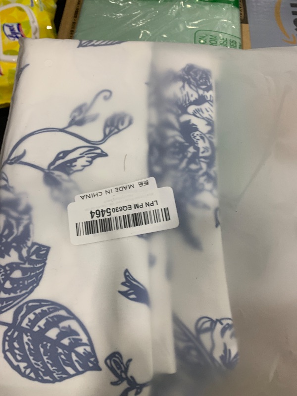 Photo 1 of Blue Outdoor Throw Pillow Covers 18x18 Waterproof Flowers Country Pillow Covers Set of 2 Unique Floral Square Retro Decorative Pillowcases for Weaving Rattan Bench Sofa Bedroom Tent Living Room