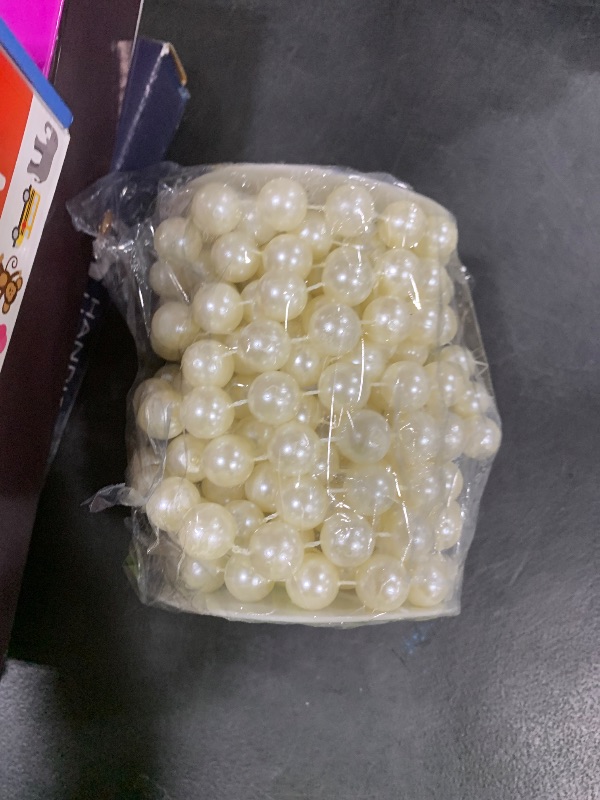 Photo 1 of 14 mm Large Pearls Faux Crystal Beads by The Roll for Wedding Decoration (Ivory)