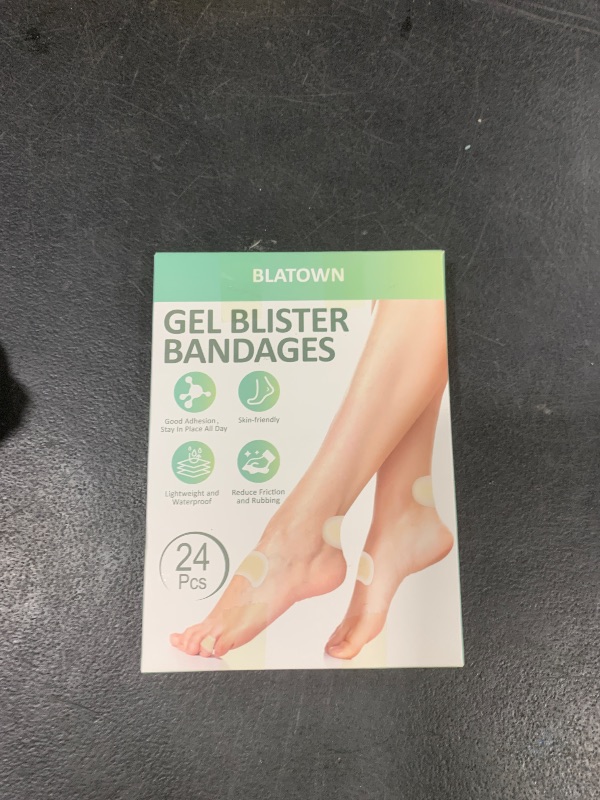 Photo 1 of BLATOWN 24PCS Gel Blister Bandages for Feet, Hydrocolloid Bandages, Waterproof Blister Cushions Heel Blister Prevention Pads for Feet Care, Bunion Pads for Women Men Bunion Relief, Toes Protector