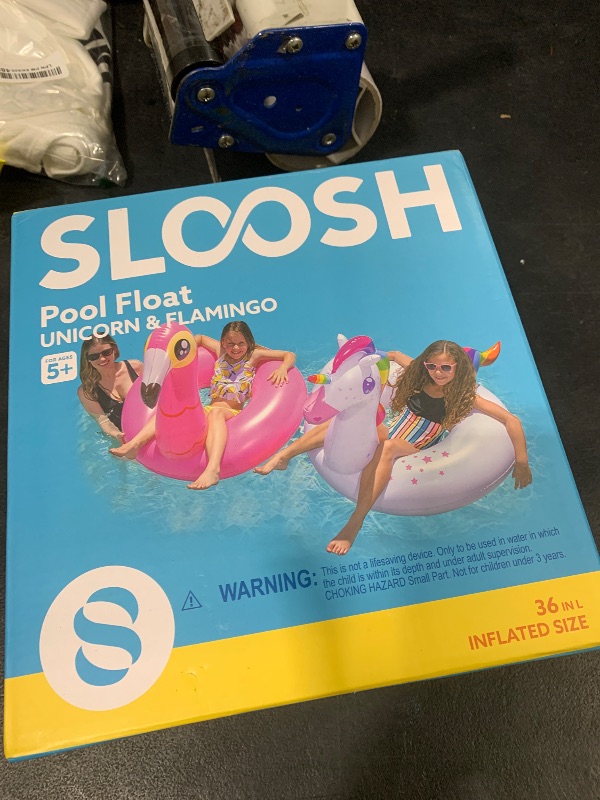 Photo 1 of JOYIN 2-Pack Flamingo Unicorn Pool Float - Fun Floaties Inflatable Swimming Pool Tubes Toys Party Decorations, Summer Vacation Lake Beach Floaty Swim Rings Raft Lounger for Adults & Kids