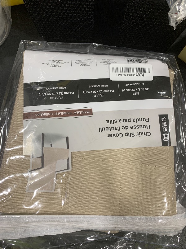 Photo 1 of Classic Accessories Montlake Water-Resistant 45 Inch Patio Chair Slipcover, Antique Beige, Patio Furniture Covers