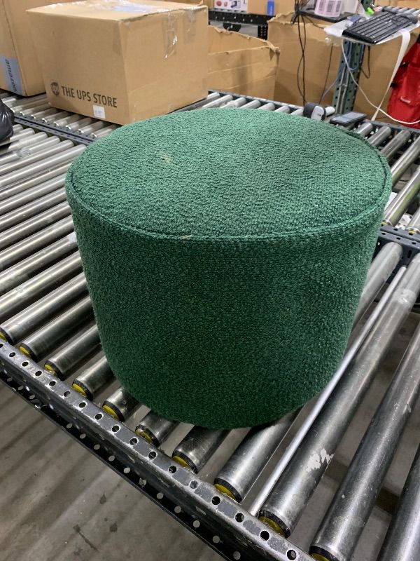 Photo 1 of ZICOTO Beautiful Boucle Pouf Ottoman and Foot Rest, Forest Green