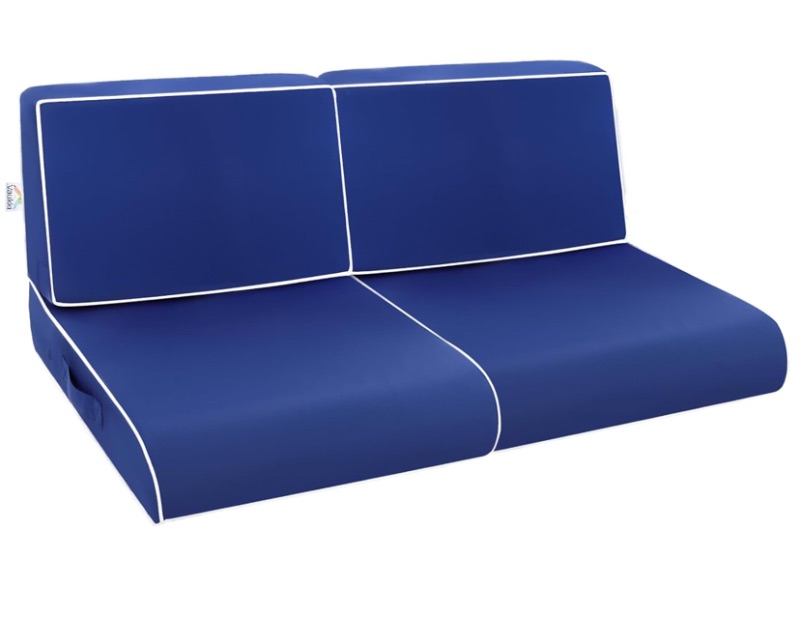 Photo 1 of Vaukki Patio Seat Cushion Set, Waterproof Outdoor Furniture Cushion, Deep Seat Bottom and Back Cushion with Handle and Ties Outdoor Chair Pads for Sofa (Navy,24''x24''x4''*2+24''x14''x7''*2)
