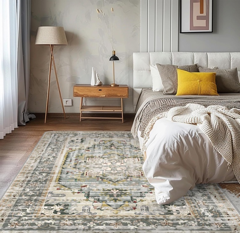 Photo 1 of 6x9 Area Rug for Living Room - Boho Rug for Bedroom Dining Room Machine Washable Vintage Carpet Stain Resistant