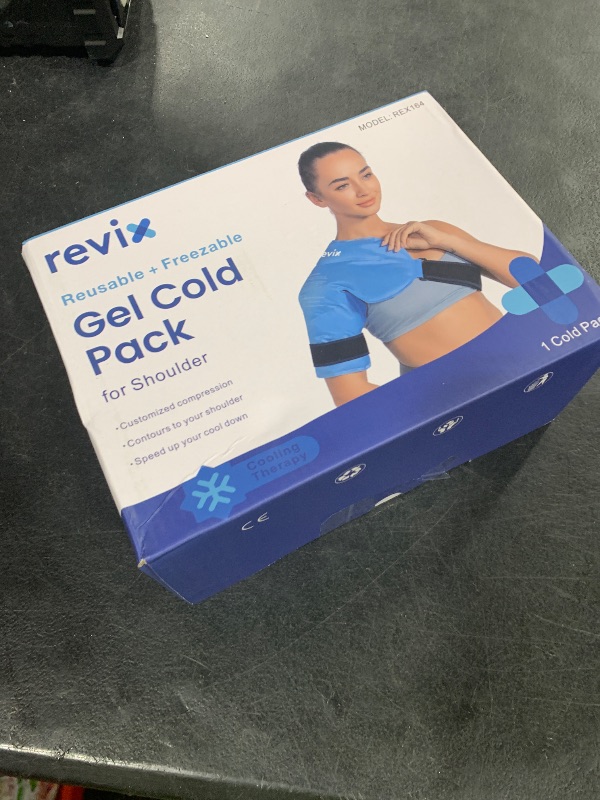 Photo 1 of REVIX Shoulder Ice Pack for Rotator Cuff Cold Therapy, Arm Gel Ice Pack for Injuries Reusable, Flexible Cold Compression Wrap for Post-Workout Recovery, Fatigue and Shoulder Discomfort, Blue