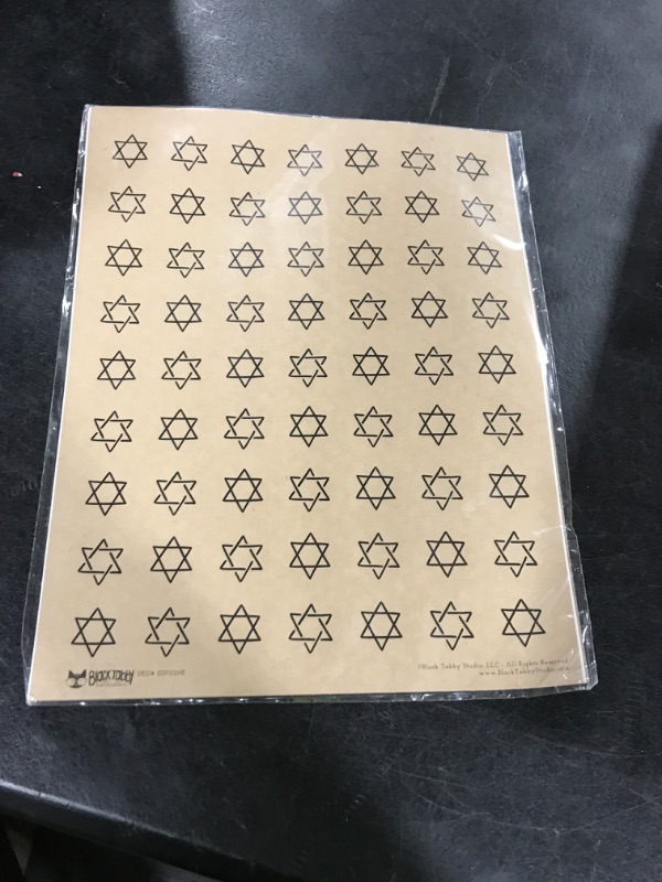 Photo 1 of Brown Kraft Star of David Stickers - 126 Seals Pack - Hanukkah Stickers for Envelopes, Business Orders, Packaging