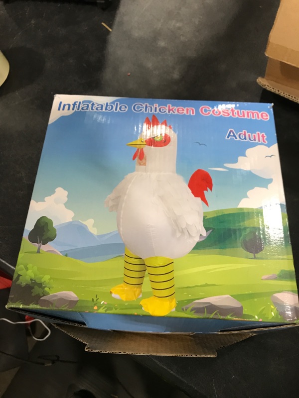Photo 1 of Inflatable Chicken Costume for Adult, Blow up Rooster Costumes Ride On Chicken Costume Halloween Funny Costume Cosplay Easter