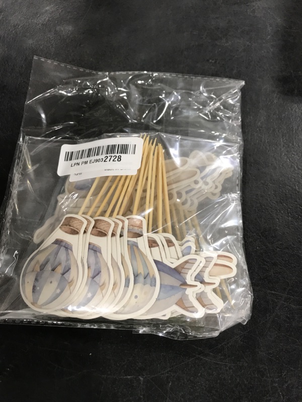 Photo 1 of 35PCS Airplane Cupcake Toppers Hot Air Balloon Helicopter Travel Themed Party Decorations Baby Shower Kids Boys Girls Birthday Party Cake Decorations Supplies
