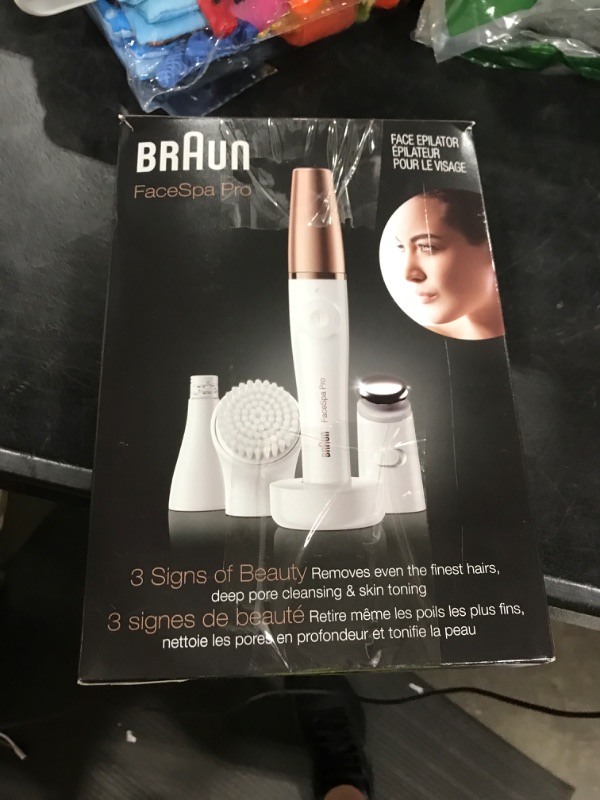 Photo 1 of Braun Face Epilator Facespa Pro 911, Facial Hair Removal for Women, Hair Removal Device, 3-in-1 Epilating, Cleansing Brush and Skin Toning with 3 extras