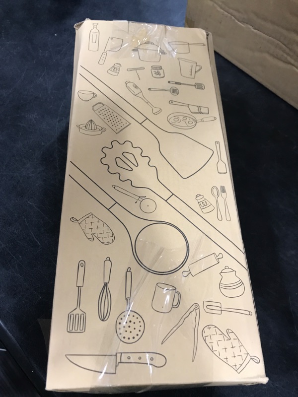 Photo 1 of Silicone Cooking Utensils Set - Silicone Kitchen Utensils for Cooking Wooden Handles, 446°F Heat Resistant Kitchen Utensil Spatula Sets w Holder, Gadgets for Non-Stick Cookware BPA FREE (Navy Blue)